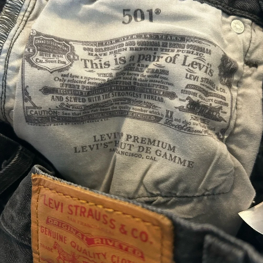 Levi's Black Distressed Jean Shorts - Picture 3 of 3